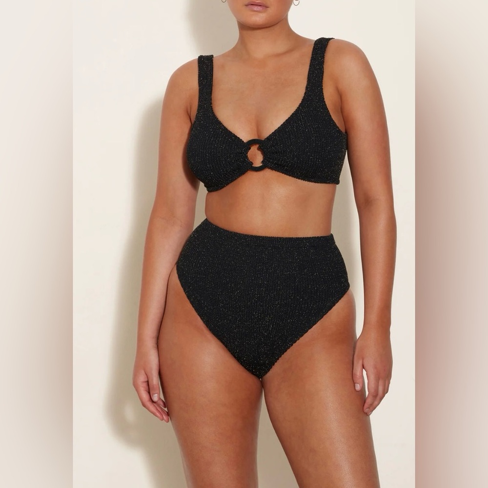 Hunza G Nadine in Black/Gold Lurex